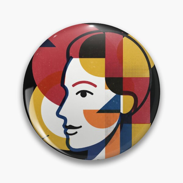 Item preview, Geometric Abstract Woman Portrait - Mid Century Retro Art designed and sold by seven things shop.