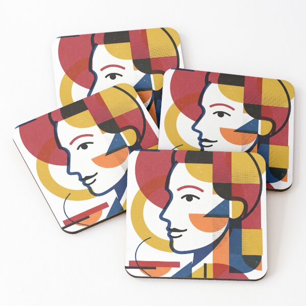 Item preview, Geometric Abstract Woman Portrait - Mid Century Retro Art designed and sold by seven things shop.