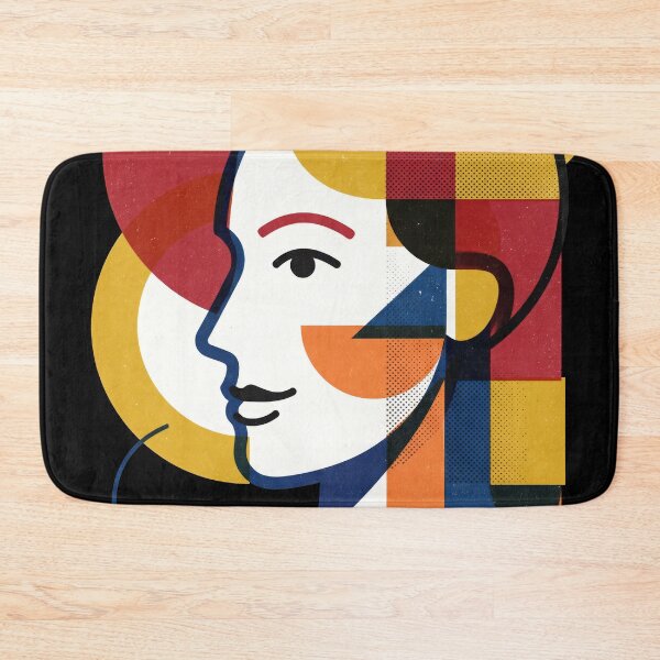 Item preview, Geometric Abstract Woman Portrait - Mid Century Retro Art designed and sold by seven things shop.