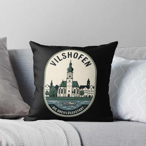 Item preview, Vilshofen Germany Vintage Travel Emblem Cityscape designed and sold by k3rstman1.