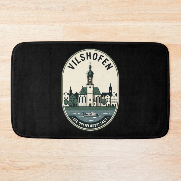 Item preview, Vilshofen Germany Vintage Travel Emblem Cityscape designed and sold by k3rstman1.