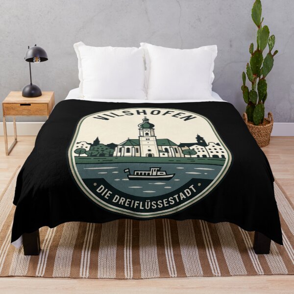 Item preview, Vilshofen Germany Vintage Travel Emblem Cityscape designed and sold by k3rstman1.