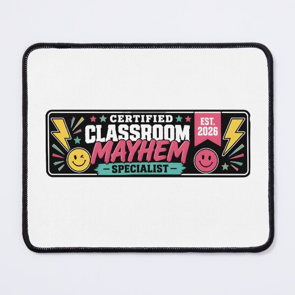 Item preview, Funny Certified Classroom Mayhem Specialist Retro Teacher Bumper Sticker designed and sold by FestivityFinds.