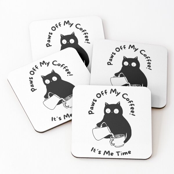 Item preview, Black Cat Coffee Quote Paws Off My Coffee designed and sold by FaizArtShop.