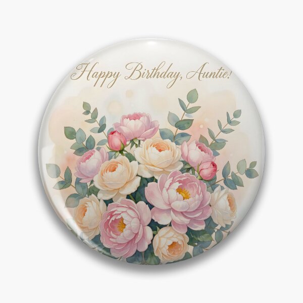 Item preview, Happy Birthday Auntie – Delicate Watercolor Peonies designed and sold by EmeraldeaArt.