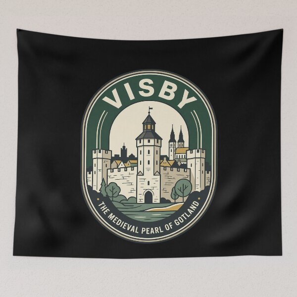 Item preview, Medieval Visby Gotland Sweden Vintage Travel Emblem designed and sold by k3rstman1.