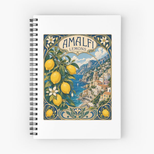 Item preview, Amalfi Lemons Italy Coast Vintage Travel Poster designed and sold by AntiqueImages.