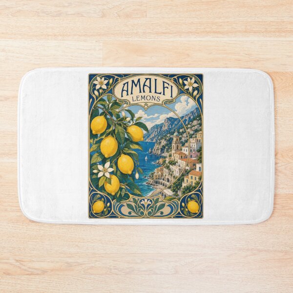 Item preview, Amalfi Lemons Italy Coast Vintage Travel Poster designed and sold by AntiqueImages.