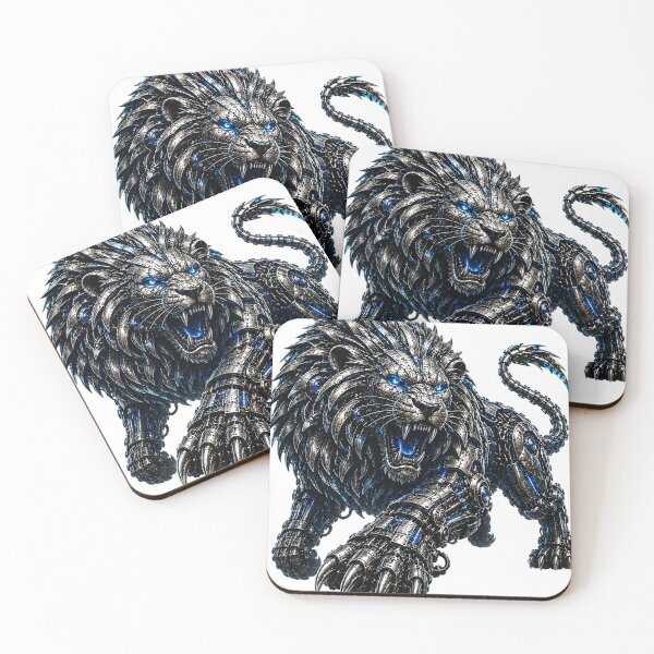 Item preview, Steel Lion V5 – Cybernetic Mechanical Lion | Industrial Metal King Beast | Futuristic Robotic Lion T-Shirt designed and sold by SteelCoat Studio.