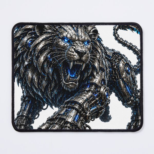 Item preview, Steel Lion V5 – Cybernetic Mechanical Lion | Industrial Metal King Beast | Futuristic Robotic Lion T-Shirt designed and sold by SteelCoat Studio.