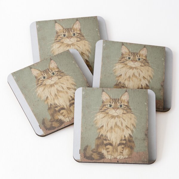 Item preview, Dignified Maine Coon Enormous Ruff Folk Art designed and sold by PictorialWhimsy.