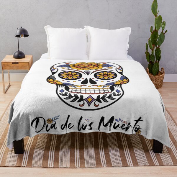 Item preview, Remembering with Flowers: Dia de los Muertos Skull designed and sold by IvanaIka.