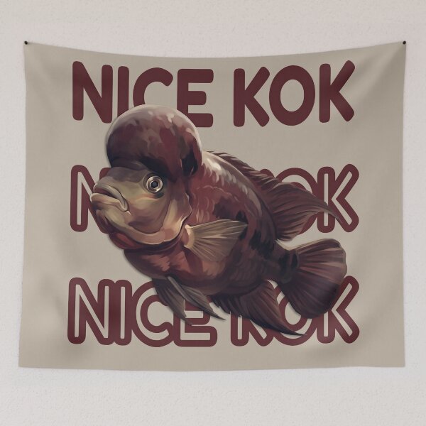 Item preview, Funny Nice Kok Flowerhorn Cichlid Art designed and sold by MythicCotton.