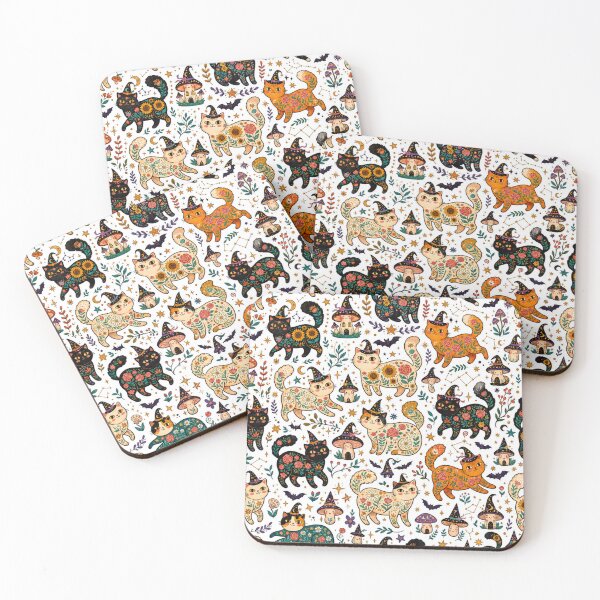 Item preview,     Cute Spooky Cat Cottagecore Pattern designed and sold by Iampoji.