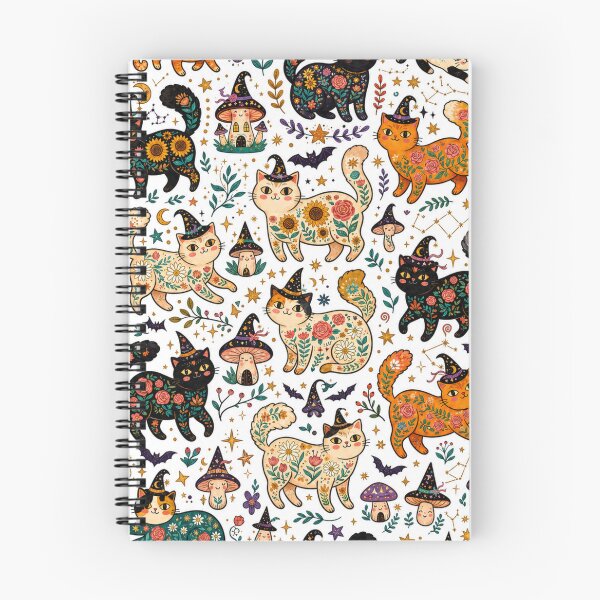 Item preview,     Cute Spooky Cat Cottagecore Pattern designed and sold by Iampoji.