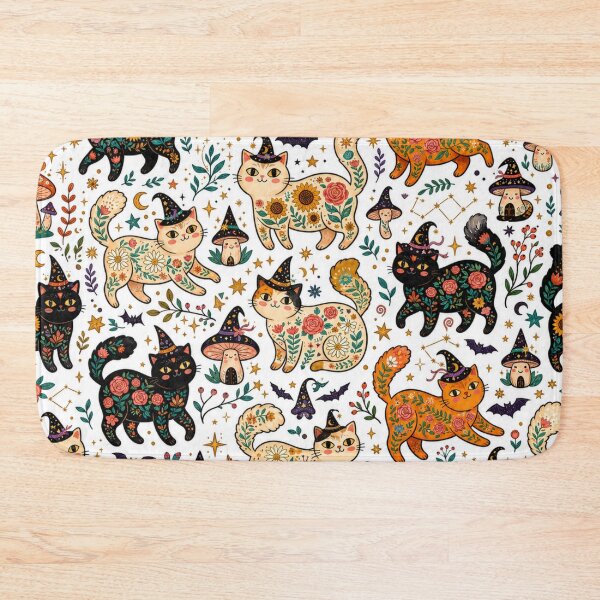 Item preview,     Cute Spooky Cat Cottagecore Pattern designed and sold by Iampoji.