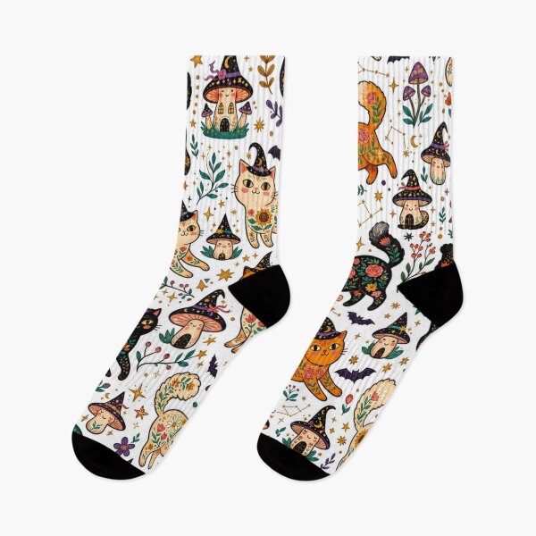 Item preview,     Cute Spooky Cat Cottagecore Pattern designed and sold by Iampoji.