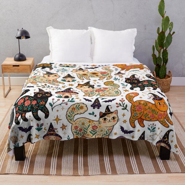 Item preview,     Cute Spooky Cat Cottagecore Pattern designed and sold by Iampoji.