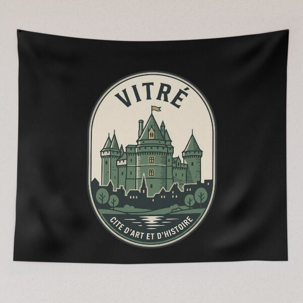 Item preview, Vitré Brittany France Castle Vintage Travel Emblem designed and sold by k3rstman1.