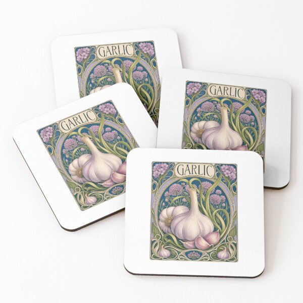 Item preview, Art Nouveau Garlic Botanical Kitchen Design designed and sold by AntiqueImages.