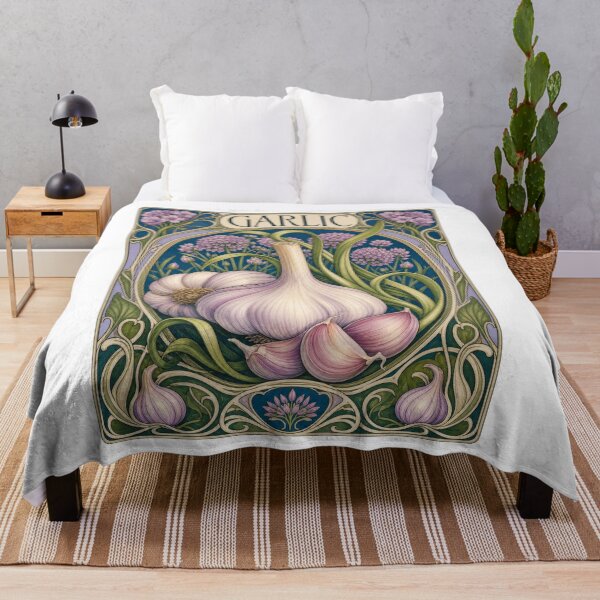 Item preview, Art Nouveau Garlic Botanical Kitchen Design designed and sold by AntiqueImages.