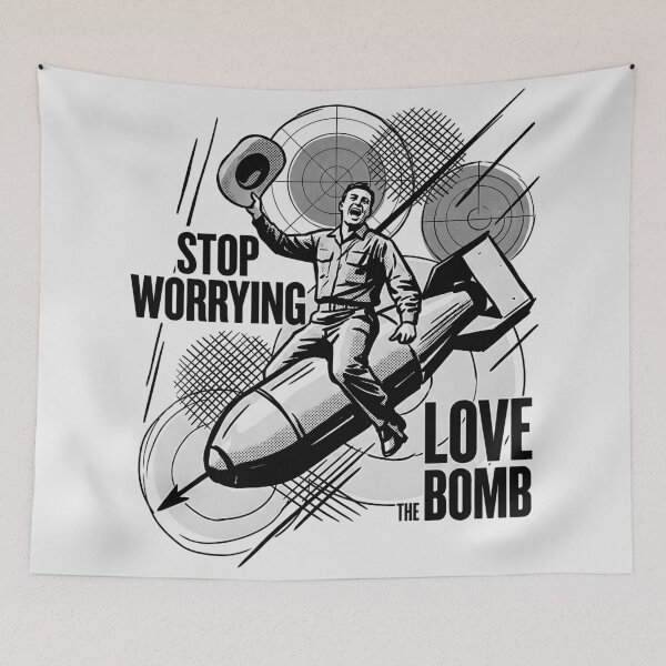 Item preview, Dr Strangelove 1964 Stop Worrying & Love The Bomb Satire Cult Movie Monochrome retro Art designed and sold by EdGraphy.