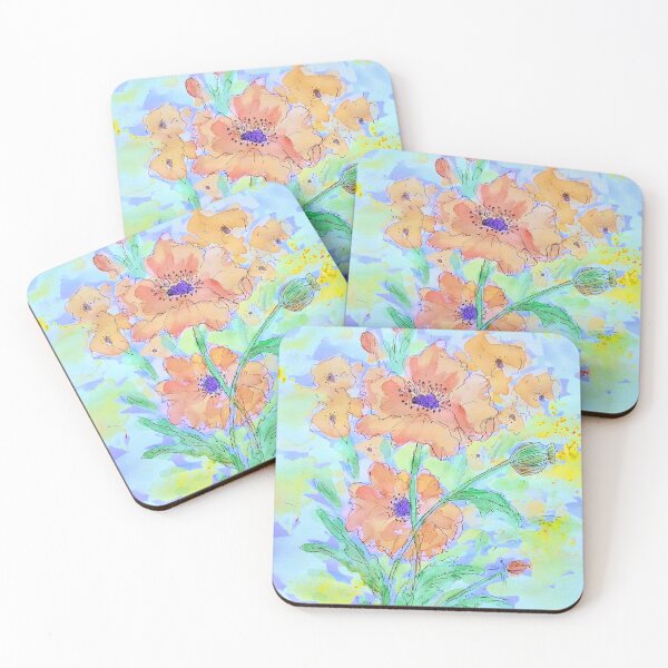 Item preview, Poppy Flower Watercolor Art Floral designed and sold by JHadfieldArt.