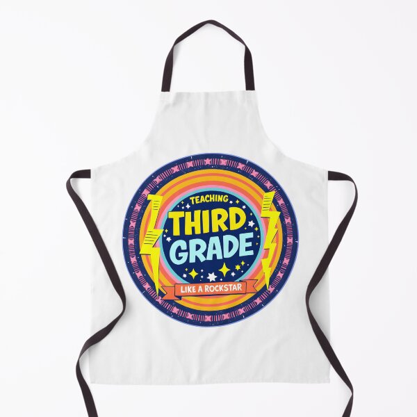 Item preview, Retro Teaching Third Grade Like A Rockstar Groovy Badge Sticker designed and sold by FestivityFinds.