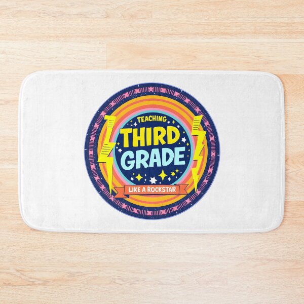 Item preview, Retro Teaching Third Grade Like A Rockstar Groovy Badge Sticker designed and sold by FestivityFinds.