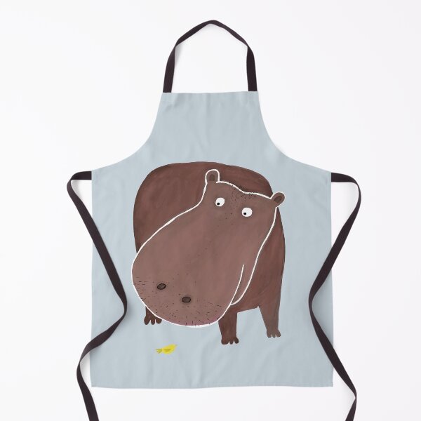 Item preview, Cute Hippo with Small Yellow Bird Illustration by Carla Daly designed and sold by Carla Daly.