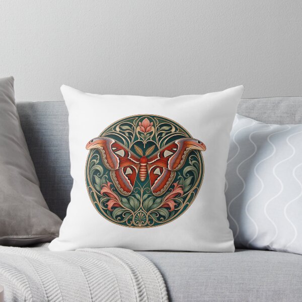 Item preview, Ornate Atlas Moth Art Nouveau Floral Design designed and sold by AntiqueImages.