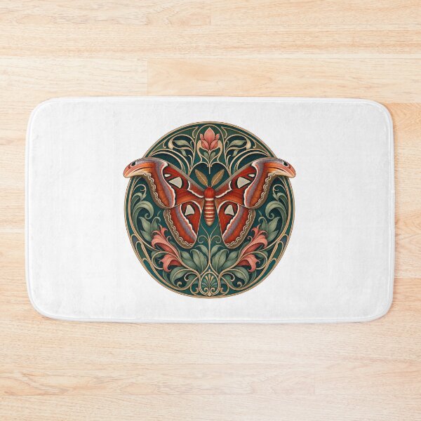Item preview, Ornate Atlas Moth Art Nouveau Floral Design designed and sold by AntiqueImages.