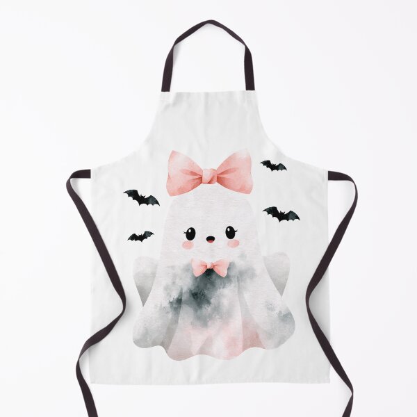Item preview, Cute Halloween Ghost With Pink Bow And Playful Bats designed and sold by EL-Lebedenko.