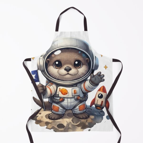 Item preview, Little Lunar Explorer: Cute Space Otter with Rocket designed and sold by 63Hotpeppers.