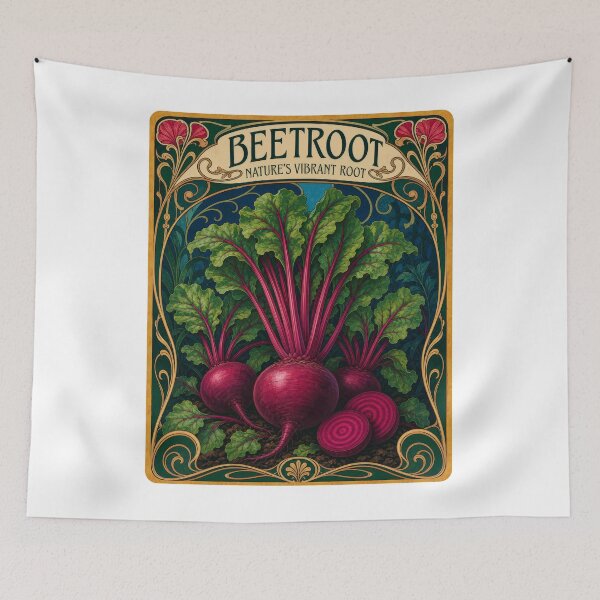 Item preview, Vibrant Beetroot Art Nouveau Botanical Design designed and sold by AntiqueImages.