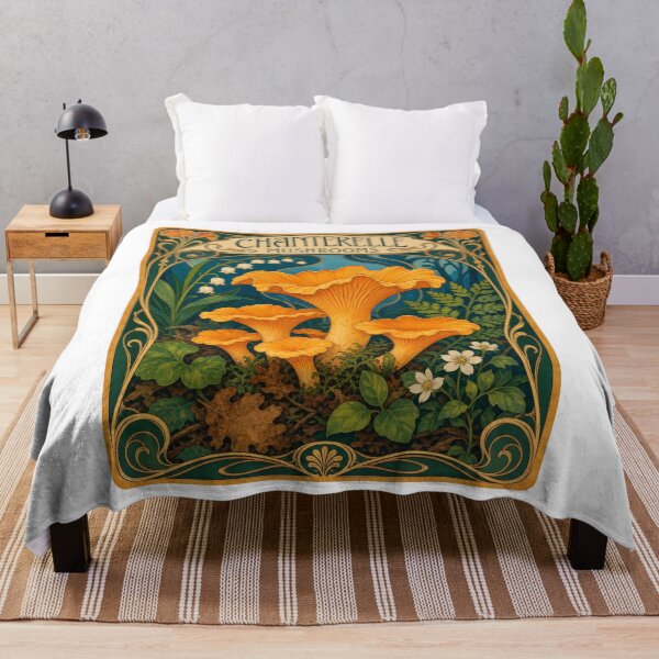 Artikelvorschau, Pfifferlinge Jugendstil Pilzsammler entworfen und verkauft von AntiqueImages.