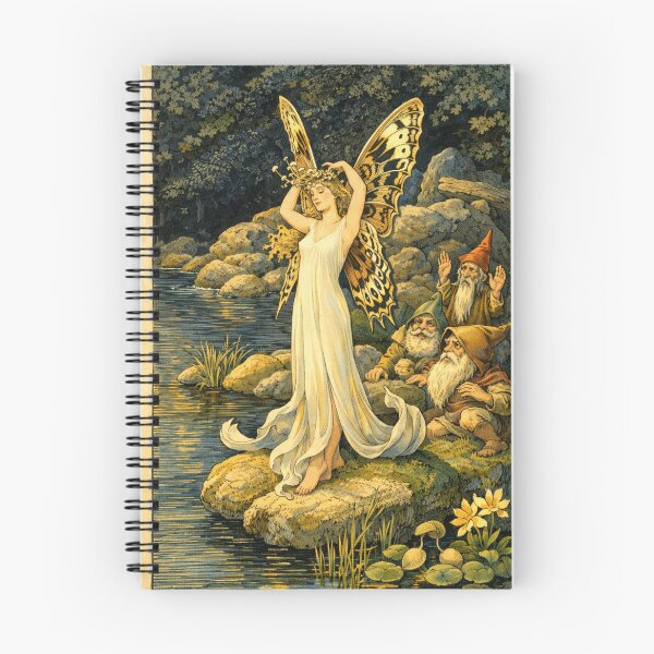 Item preview, Fairy Fantasy Vintage Illustration Woodland Fairy and Gnomes for Fantasy Art Lovers designed and sold by RickE.