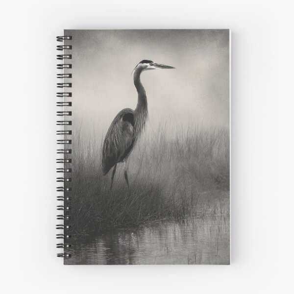 Item preview, A stalking Great Blue Heron in marshland fog, Birds in Motion designed and sold by CDC40.