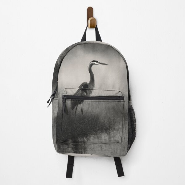 Item preview, A stalking Great Blue Heron in marshland fog, Birds in Motion designed and sold by CDC40.