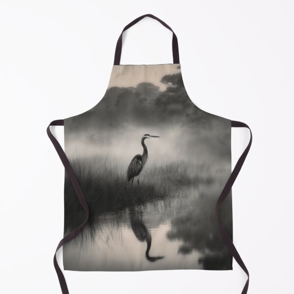 Item preview, A stalking Great Blue Heron in marshland fog, Birds in Motion designed and sold by CDC40.