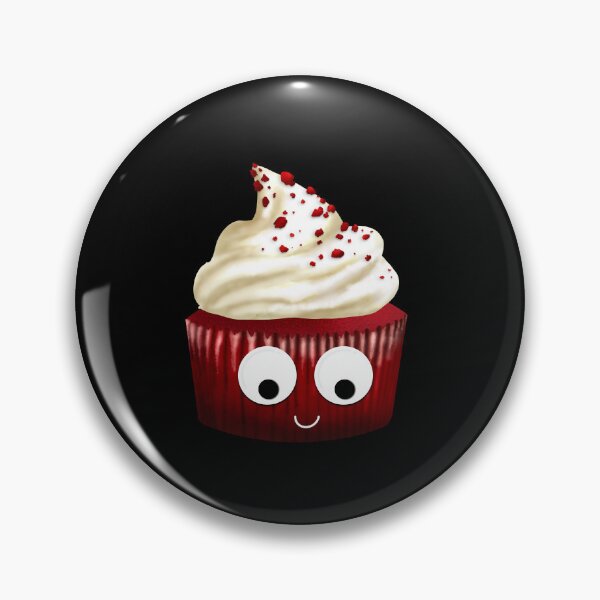 Item preview, Red velvet googly eye cupcake on black designed and sold by AdventuresOy.