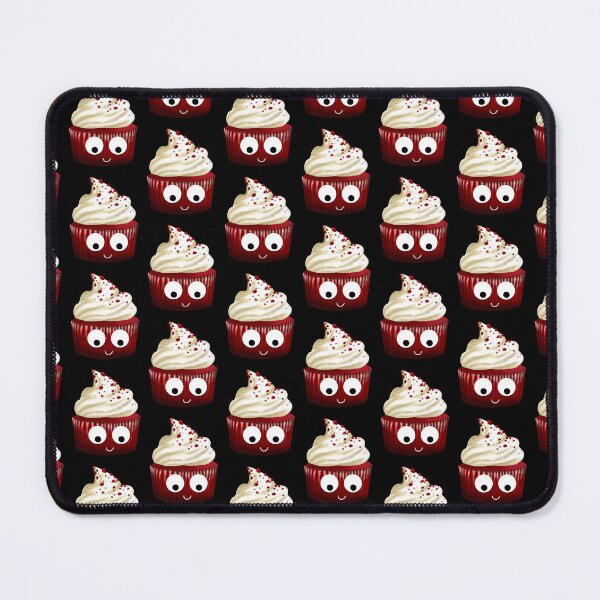 Item preview, Red velvet googly eye cupcake on black designed and sold by AdventuresOy.