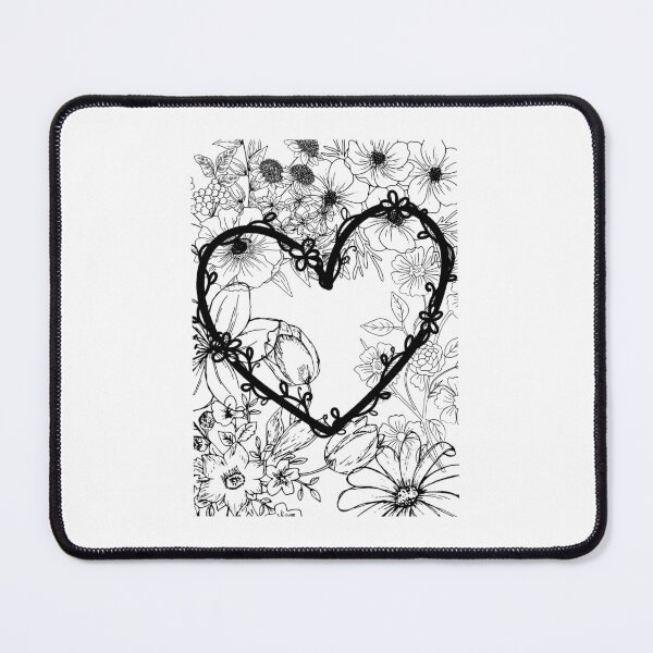 Item preview, Intricate Botanical Garden Heart - Aesthetic Floral Line Art designed and sold by DreamyBrushArt.
