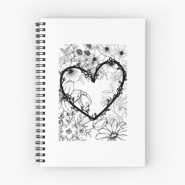 Item preview, Intricate Botanical Garden Heart - Aesthetic Floral Line Art designed and sold by DreamyBrushArt.