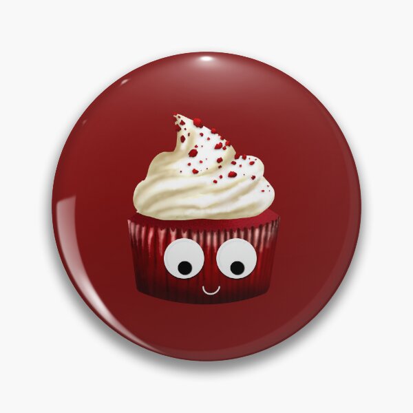 Item preview, Red velvet googly eye cupcake on burgundy designed and sold by AdventuresOy.