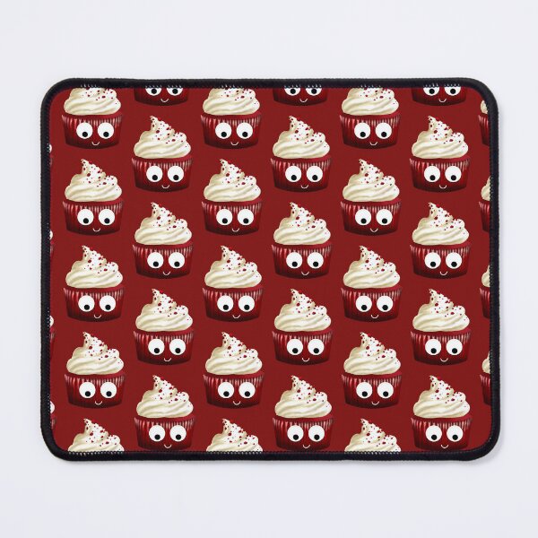Item preview, Red velvet googly eye cupcake on burgundy designed and sold by AdventuresOy.