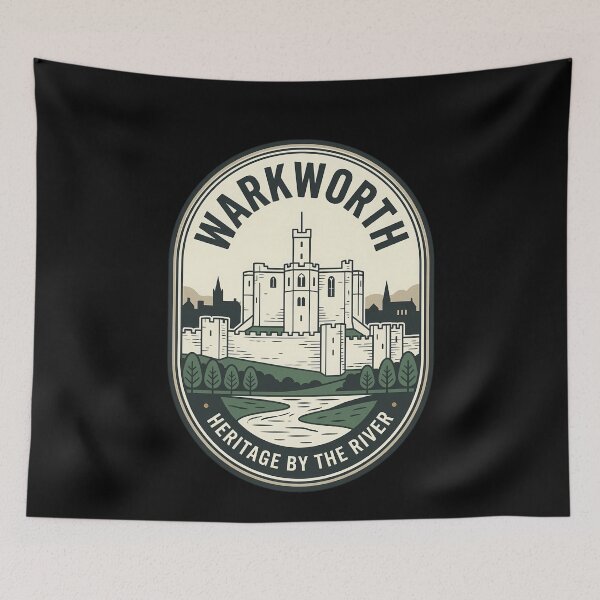 Item preview, Warkworth Castle Heritage Vintage Travel Emblem designed and sold by k3rstman1.