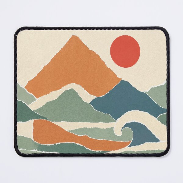 Item preview, Boho Torn Paper Mountain Wave & Sun Landscape designed and sold by The boys.