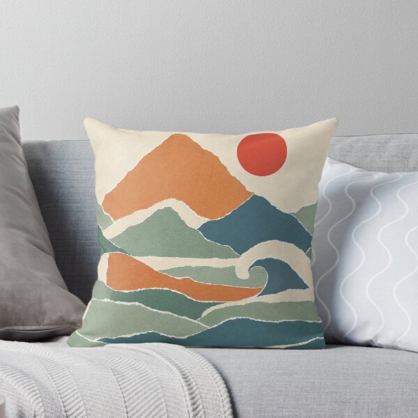 Item preview, Boho Torn Paper Mountain Wave & Sun Landscape designed and sold by The boys.