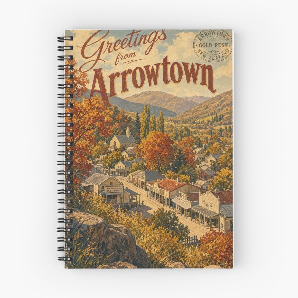 Item preview, Arrowtown New Zealand Travel Souvenir - Retro Illustration designed and sold by VisualArtsOasis.